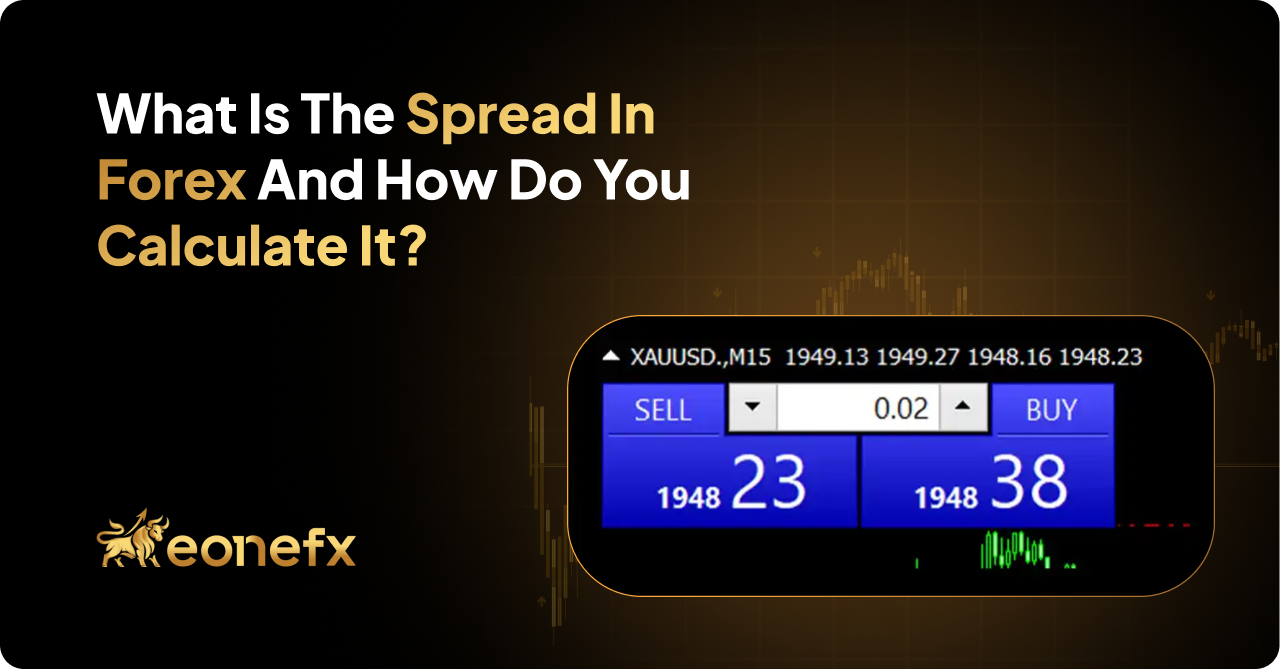 A visual guide on forex spread, illustrating how to calculate it with examples and simple definitions for clarity.